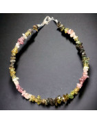 Bracelet Tourmaline Multicolore (Melon d'eau) baroque avec fermoir (s)