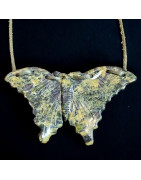 Pendentif Jade papillon sur cordon