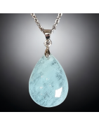 Pendentif Aigue-marine avec chaîne