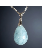 Pendentif Aigue-marine avec chaîne