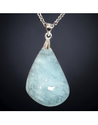 Pendentif Aigue-marine avec chaîne