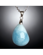 Pendentif Aigue-marine avec chaîne