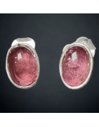 Boucles Tourmaline rose Argent 925
