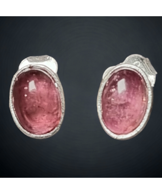 Boucles Tourmaline rose Argent 925