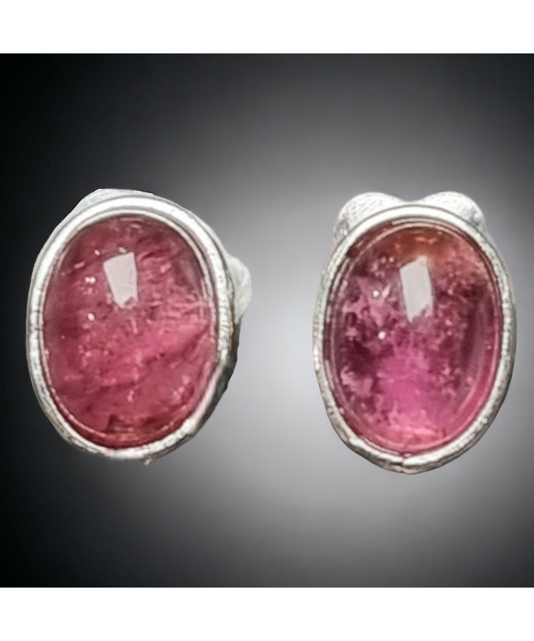 Boucles Tourmaline rose Argent 925