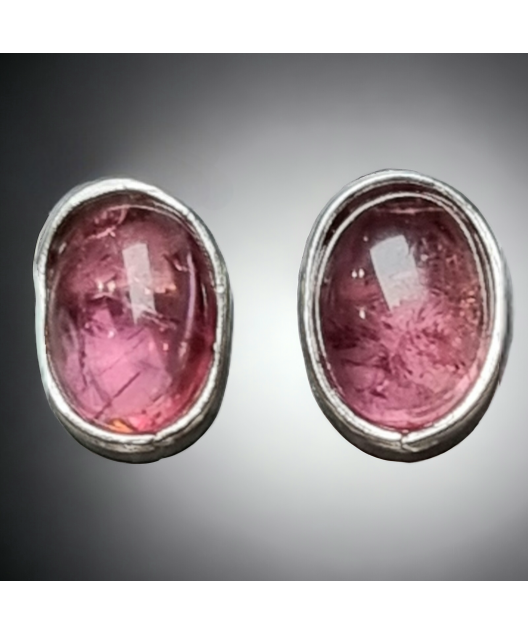 Boucles Tourmaline rose Argent 925