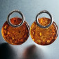 Boucles Ambre rondes Argent 925