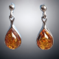 Boucles Ambre Gouttes Argent 925