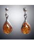 Boucles d'oreilles Ambre gouttes Argent 925