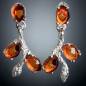 Boucles Ambre feuilles Argent 925