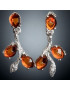 Boucles Ambre feuilles Argent 925