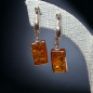Boucles Ambre rectangles Argent 925