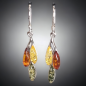 Boucles Ambre trois couleurs Argent 925