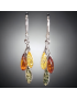 Boucles Ambre trois couleurs Argent 925