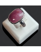 Bague Rubis facetté Argent 925 Taille 57