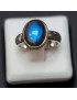 Bague Labradorite cabochon Argent 925 Taille 55