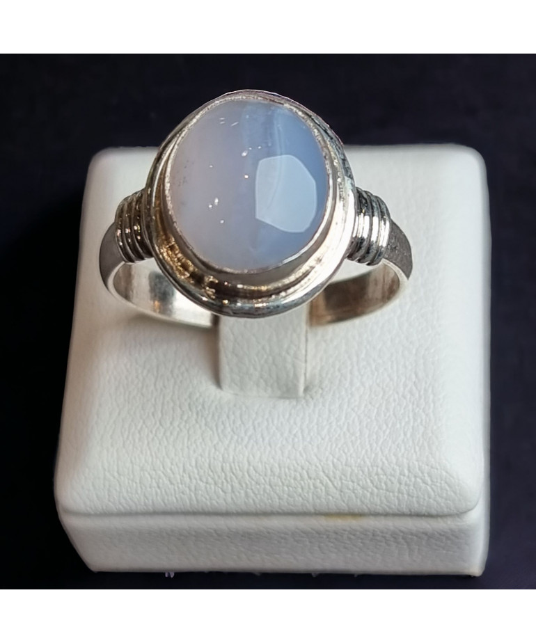 Bague Calcédoine cabochon Argent 925 Taille 62