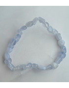 Bracelet calcédoine bleue forme olive