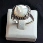 Bague Nacre & Zirconium Argent 925 Taille 59