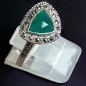Bague Agate verte & Marcassite Argent 925 Taille 59