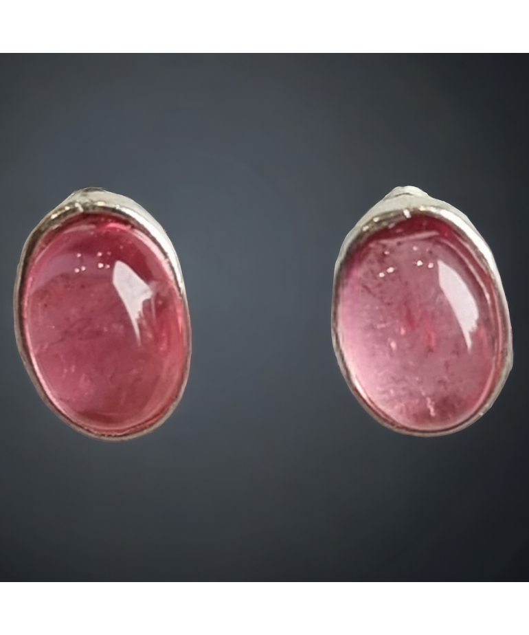 Boucles Tourmaline rose Argent 925