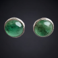 Boucles Emeraude rondes Argent 925