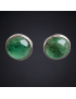 Boucles Emeraude rondes Argent 925