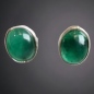 Boucles Emeraude ovales Argent 925