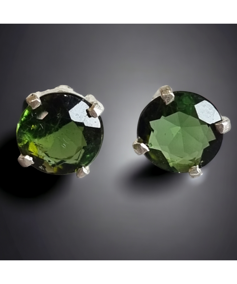 Boucles Tourmaline verte Argent 925