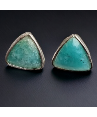 Boucles Amazonite triangles Argent 925