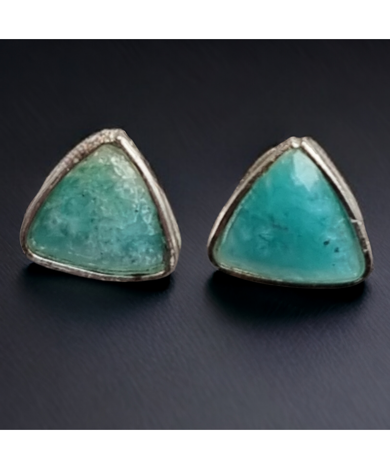 Boucles Amazonite triangles Argent 925