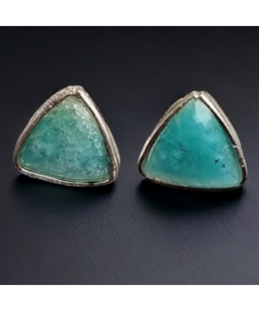 Boucles Amazonite triangles Argent 925