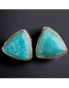 Boucles Amazonite triangles Argent 925