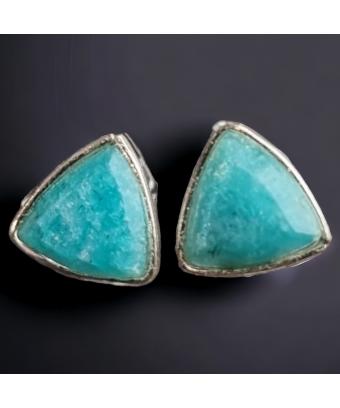 Boucles Amazonite triangles...