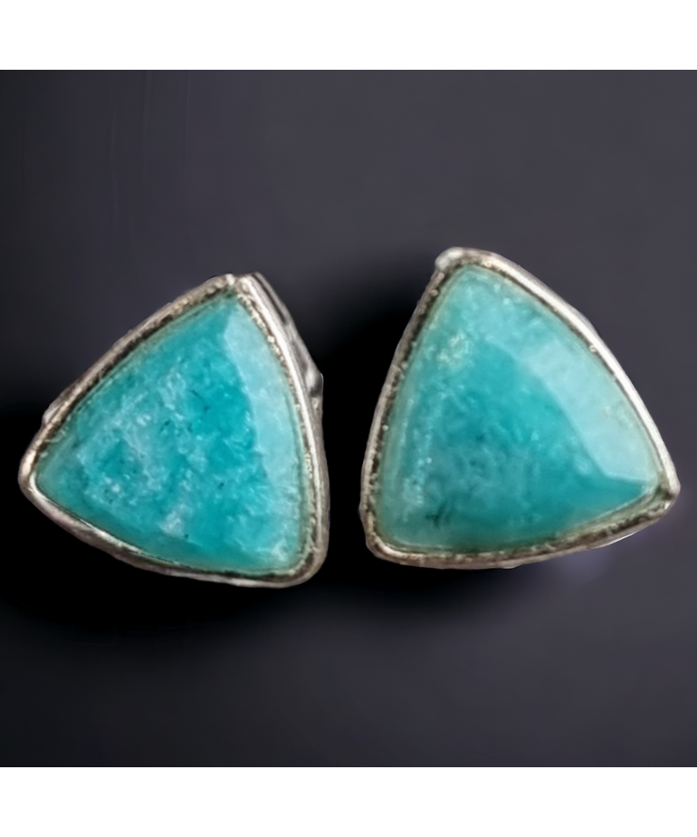 Boucles Amazonite triangles Argent 925