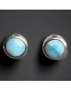 Boucles Larimar rondes Argent 925