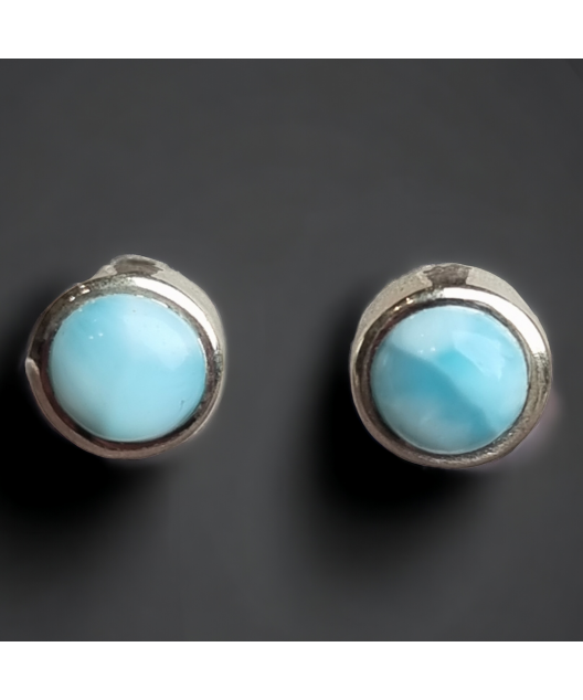 Boucles Larimar rondes Argent 925