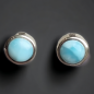 Boucles Larimar rondes Argent 925