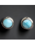 Boucles d'oreilles Larimar rondes Argent 925