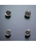 Boucles Labradorite Boutons Argent 925