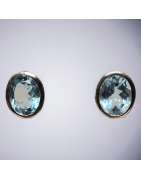Boucles Topaze bleue facettée Argent 925