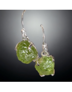 Boucles Péridot brut Argent 925