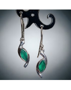 Boucles Agate verte Argent 925
