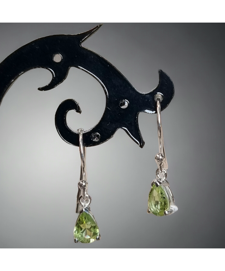 Boucles d'oreilles Péridot facetté Argent 925