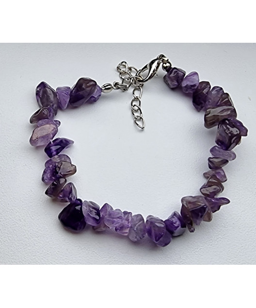 Bracelet améthyste baroque avec fermoir
