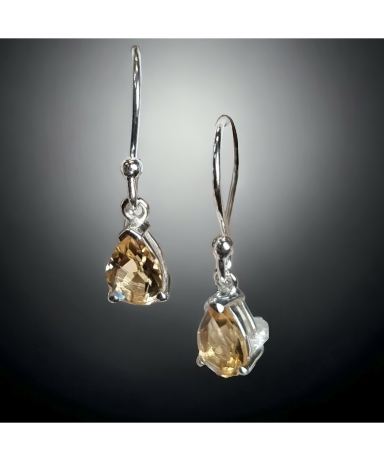 Boucles Citrine facettée Argent 925
