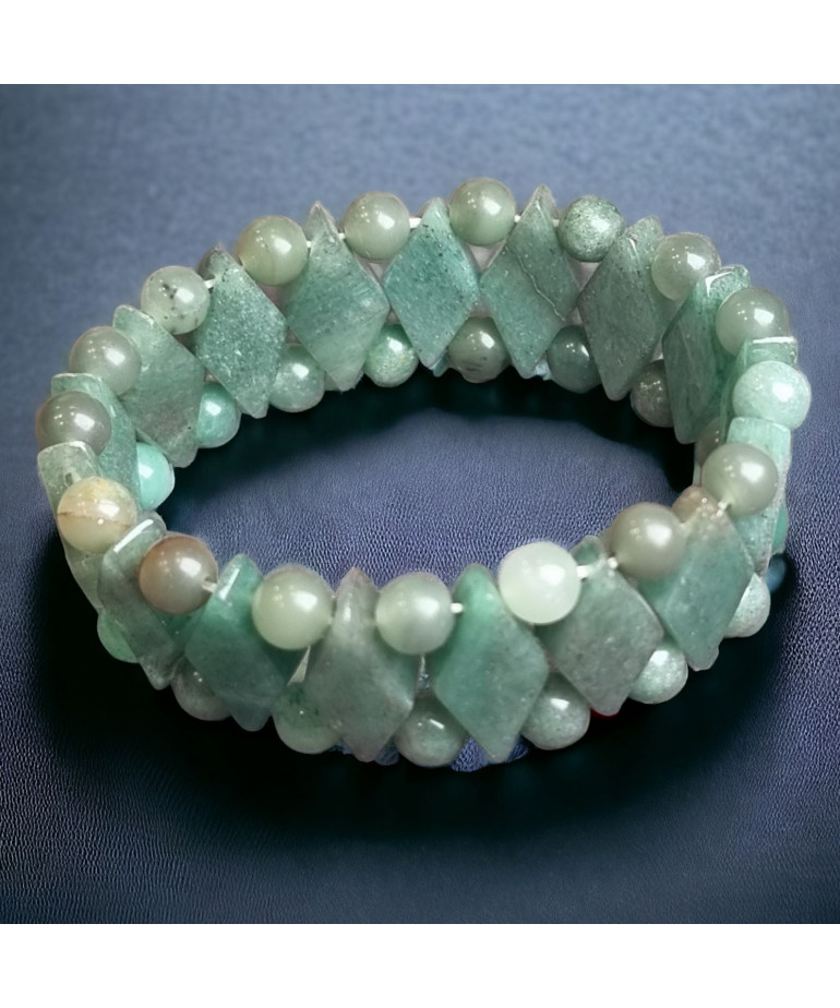 Bracelet Aventurine verte & Jade