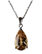 Pendentif Béryl Héliodore Goutte argent 925