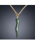 Pendentif Jade "piment" sur chaîne dorée