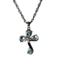 Pendentif Topaze bleue croix argent 925